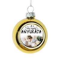 Egyedi képes arany gömbdísz - A világ legjobb Anyukájának