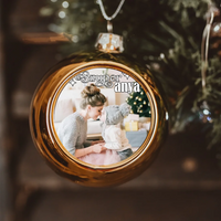 Szuper anya egyedi képes arany gömbdísz