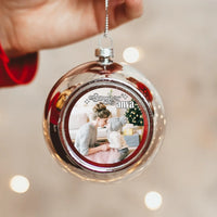 Szuper anya egyedi képes ezüst gömbdísz