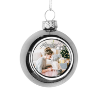 Szuper anya egyedi képes ezüst gömbdísz