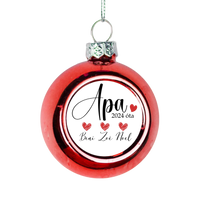 Letisztult apás piros gömbdísz a gyerekek neveivel