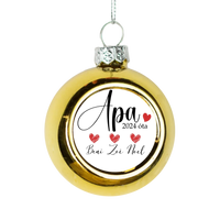 Letisztult apás arany gömbdísz a gyerekek neveivel