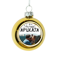 Egyedi képes arany gömbdísz - A világ legjobb Apukájának