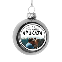 Egyedi képes ezüst gömbdísz - A világ legjobb Apukájának