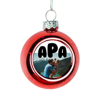 Egyedi képes piros gömbdísz - Apáknak