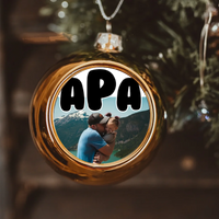 Egyedi képes arany gömbdísz - Apáknak