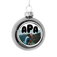 Egyedi képes ezüst gömbdísz - Apáknak