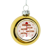 Útmutató karácsonyi arany gömbdísz az egész család nevével