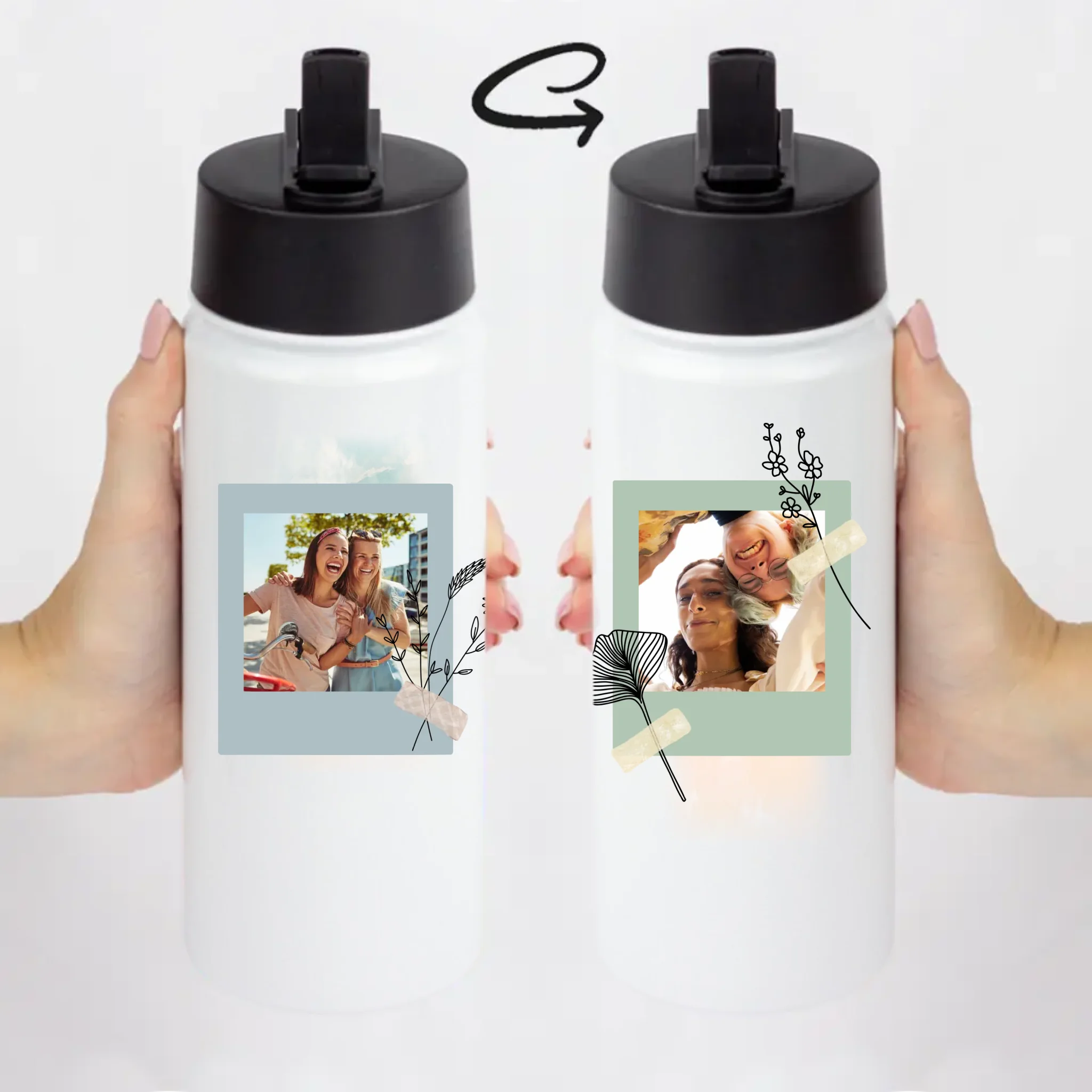 Szívószálas fényképes kulacs