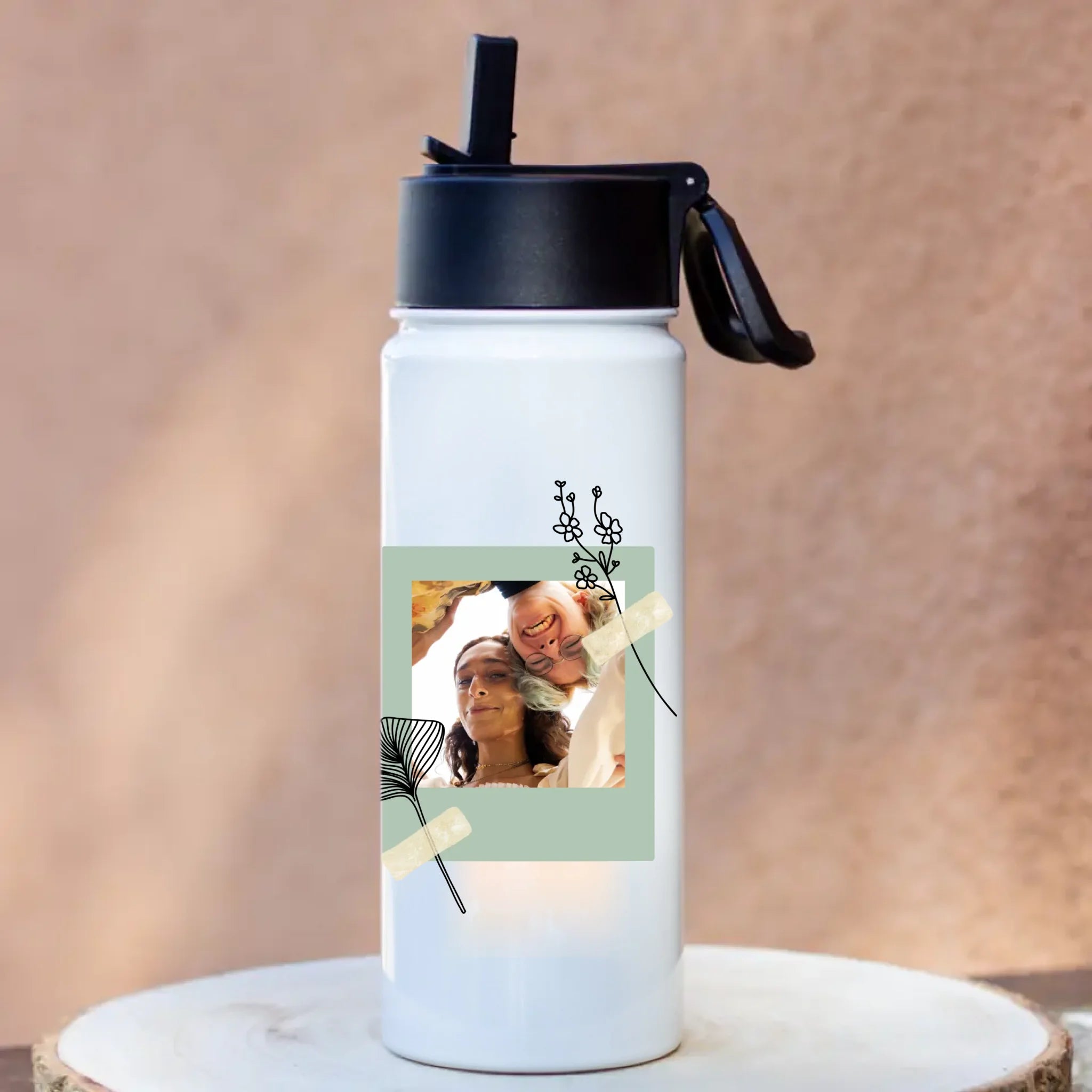 Szívószálas fényképes kulacs