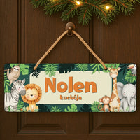 Dzsungeles állatos dísztábla - választható névvel és felirattal