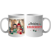 Karácsonyi cuki családos bögre