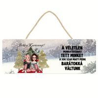 Szerkeszthető karakteres karácsonyi dísztábla munkatársaknak idézettel