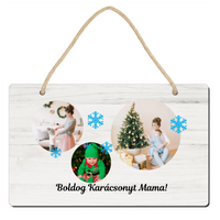 Karácsonyi 3 képes tábla dísz