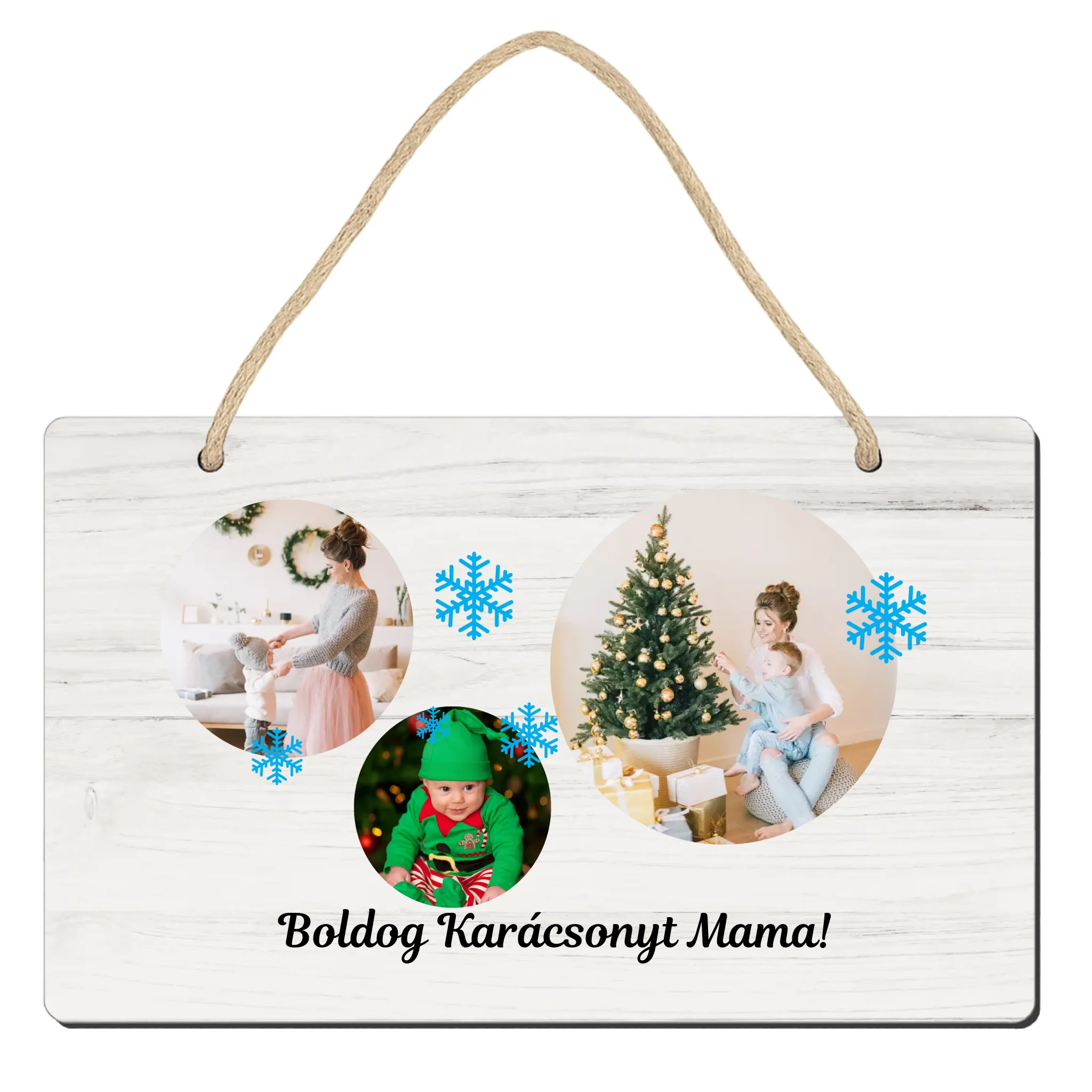 Karácsonyi 3 képes tábla dísz