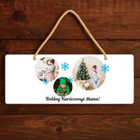 Karácsonyi 3 képes tábla dísz