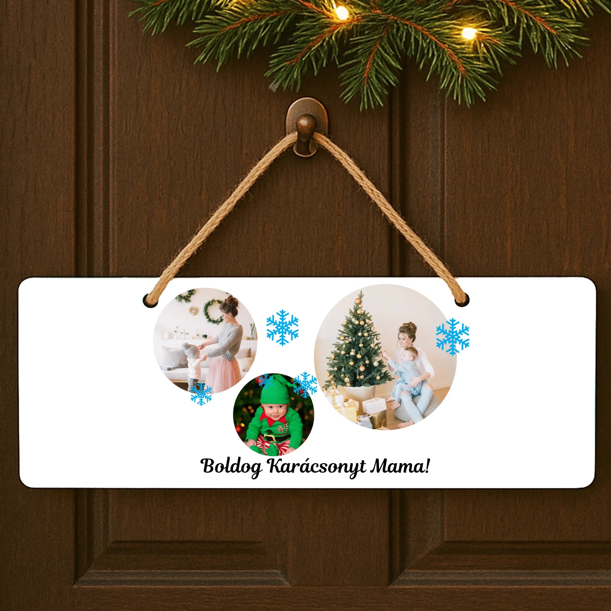 Karácsonyi 3 képes tábla dísz