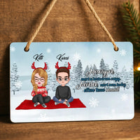 Egyedi karácsonyi dísztábla Testvéreknek szerkeszthető karakterekkel