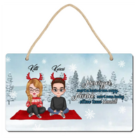 Egyedi karácsonyi dísztábla Testvéreknek szerkeszthető karakterekkel