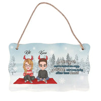 Egyedi karácsonyi dísztábla Testvéreknek szerkeszthető karakterekkel