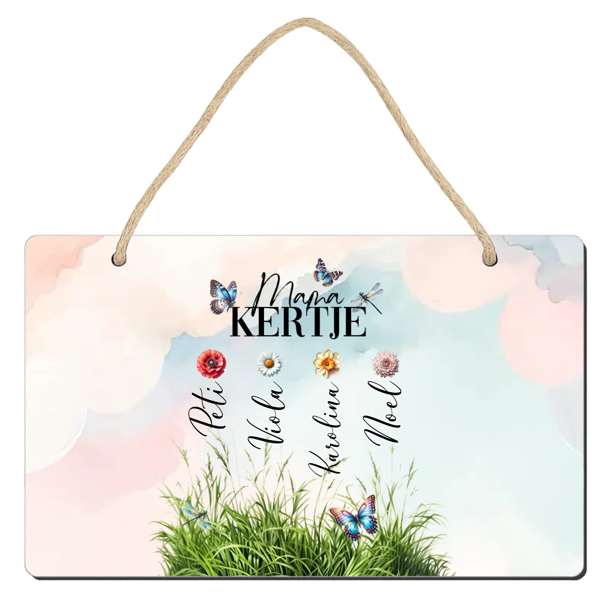 Mama kertje - szerkeszthető mintás fa dísztábla