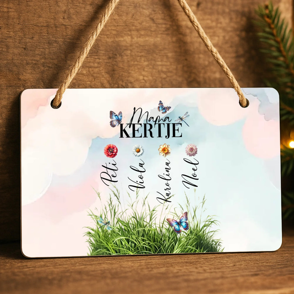 Mama kertje - szerkeszthető mintás fa dísztábla