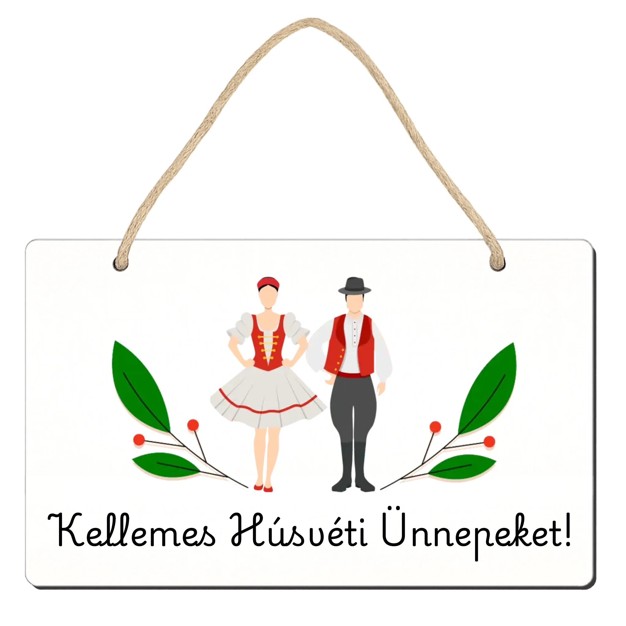 Húsvéti ajtó kopogtató fa dísztábla egyedi felirattal