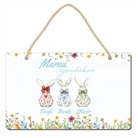 A mama ajándékai  - Egyedi húsvéti ajándék dísztábla nagymamáknak nyuszis mintával