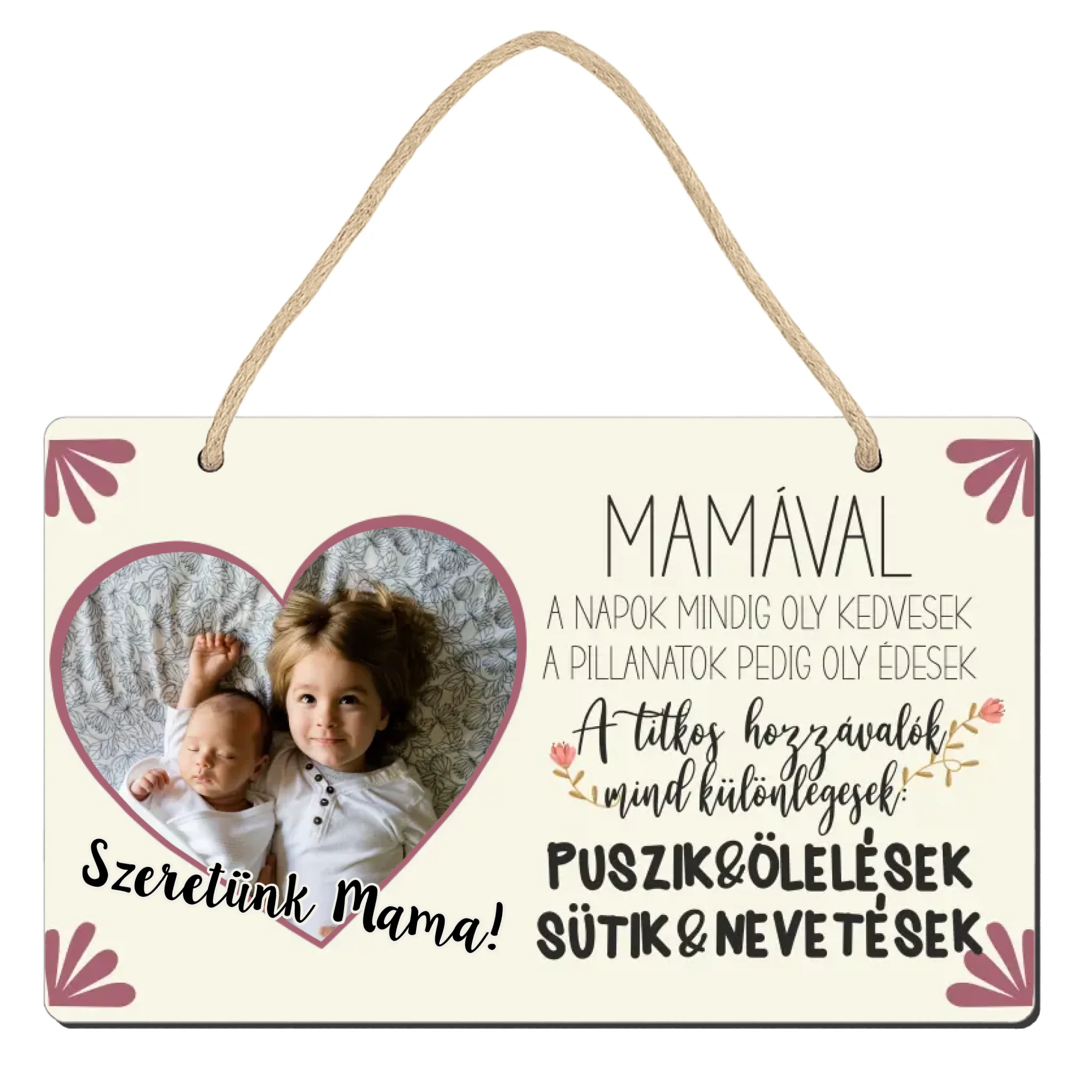 Egyedi képes anyák napi ajándék nagymamáknak - fali dekor tábla