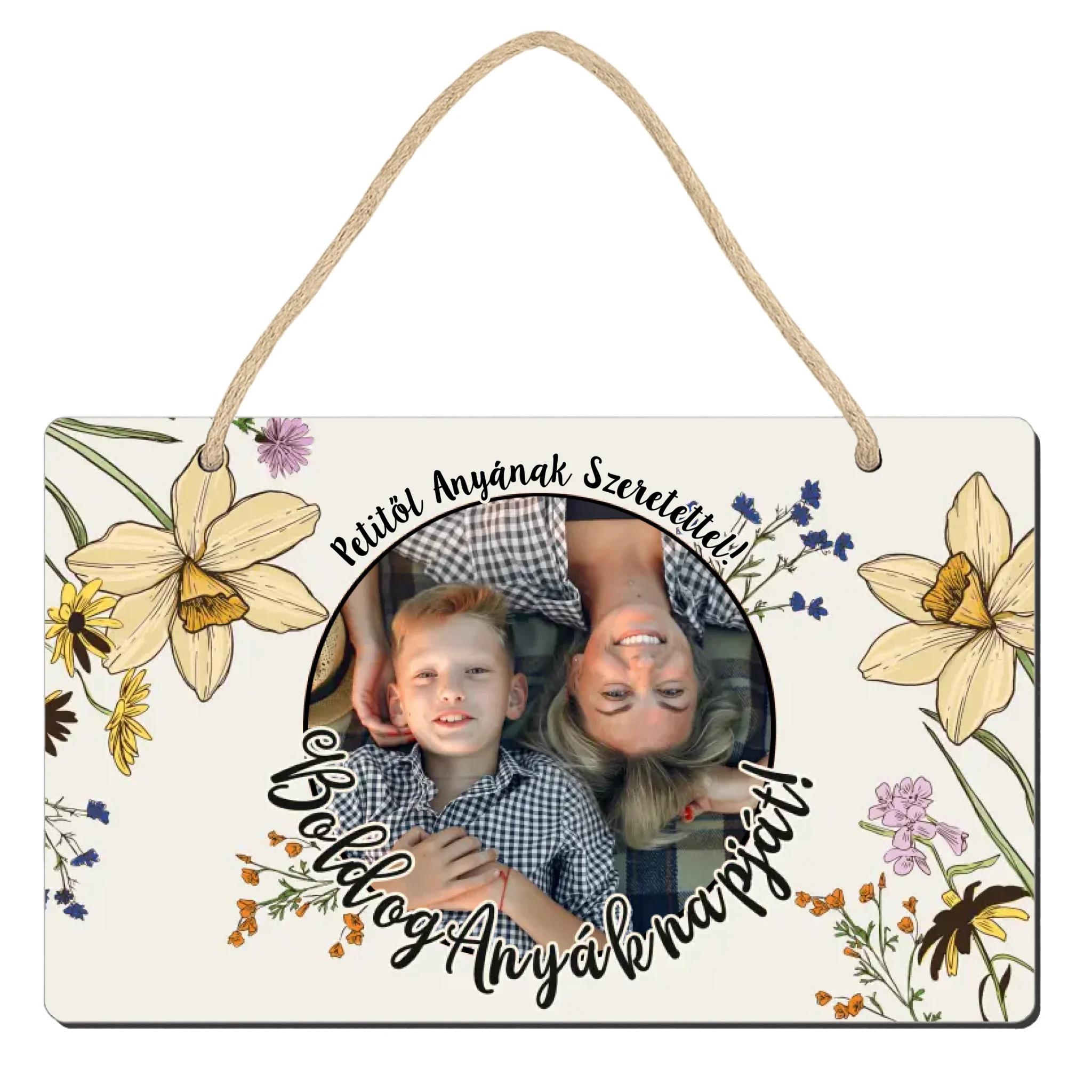 Egyedi képes anyák napi ajándék fali dekor tábla - Boldog Anyák Napját