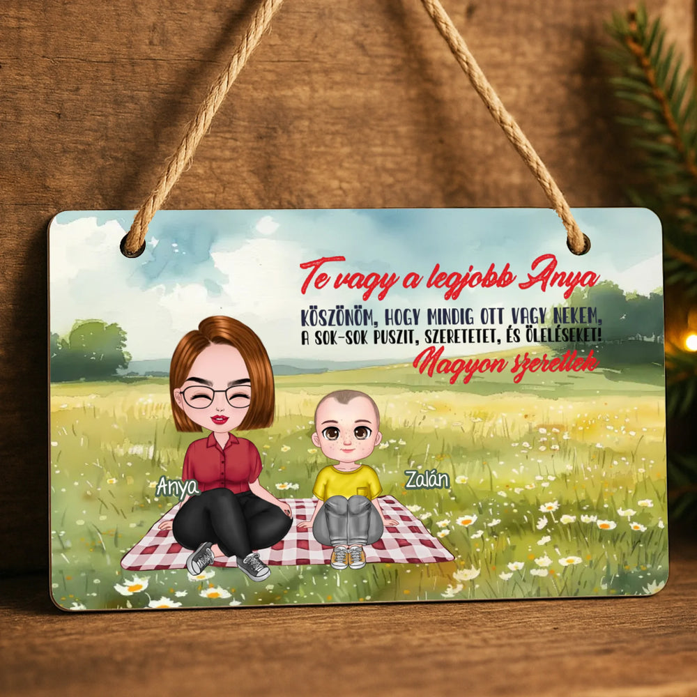 Te vagy a legjobb Anya cuki karakteres egyedi anyák napi ajándék dísztábla
