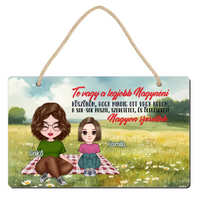 Te vagy a legjobb Nagynéni cuki karakteres egyedi anyák napi ajándék dísztábla