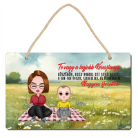 Te vagy a legjobb Keresztanya cuki karakteres egyedi anyák napi ajándék dísztábla