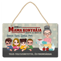 Mama konyhája falidísz- személyre szabható ajándék nagymamáknak