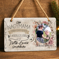 Ajándék nagymamáknak - Egy nagymama szívében egyedi fényképes fali dekor tábla