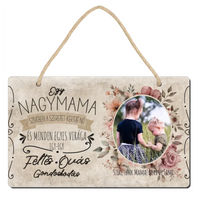 Ajándék nagymamáknak - Egy nagymama szívében egyedi fényképes fali dekor tábla