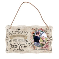 Ajándék nagymamáknak - Egy nagymama szívében egyedi fényképes fali dekor tábla