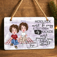 Egyedi ajtódísz fali dekor tábla - a legjobb tesók