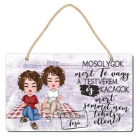 Egyedi ajtódísz fali dekor tábla - a legjobb tesók