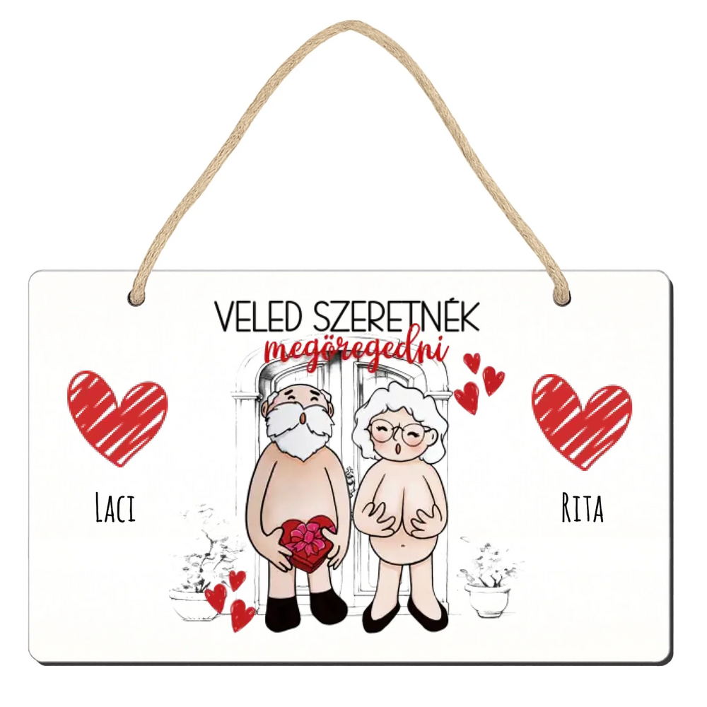 Vicces egyedi feliratos Valentin napi dísztábla