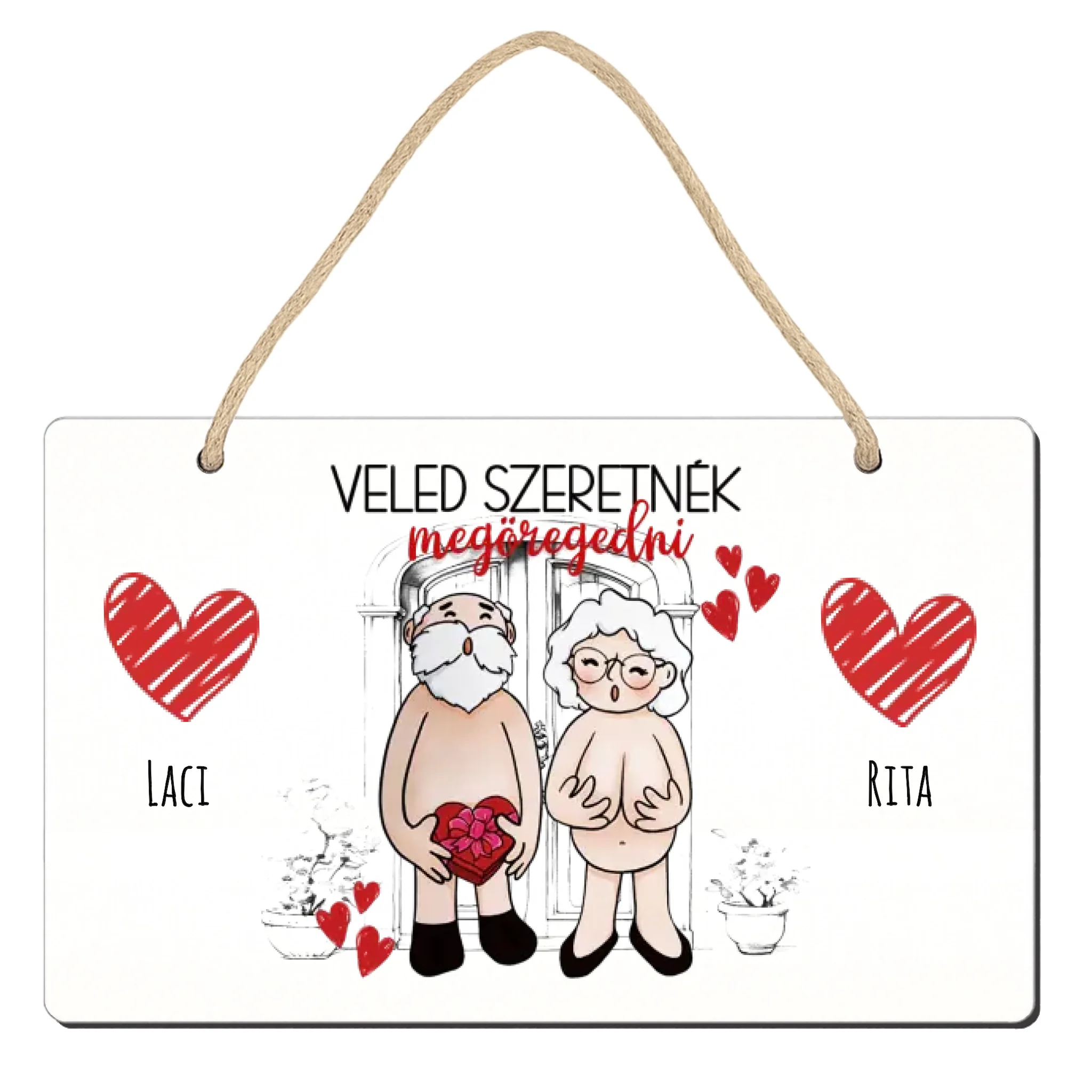 Vicces egyedi feliratos Valentin napi dísztábla