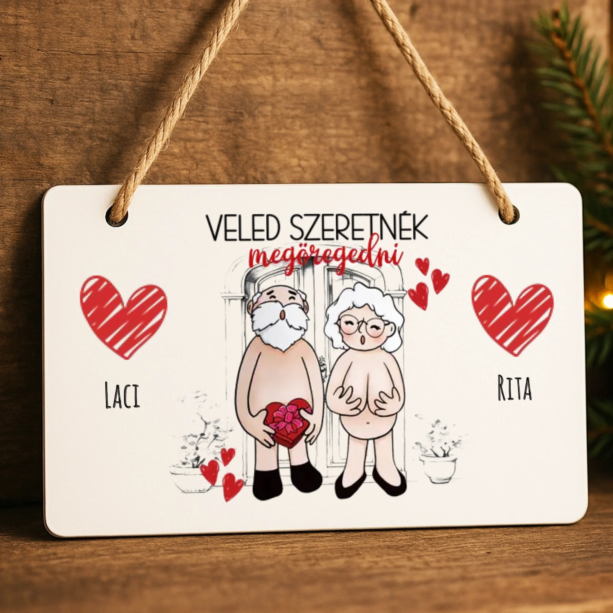 Vicces egyedi feliratos Valentin napi dísztábla