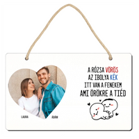 Valentin napi választható feliratos ajándék dísztábla