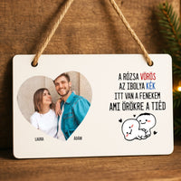 Valentin napi választható feliratos ajándék dísztábla