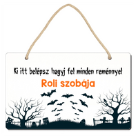 Vicces halloweeni ajtódísz gyerekeknek egyedi névvel