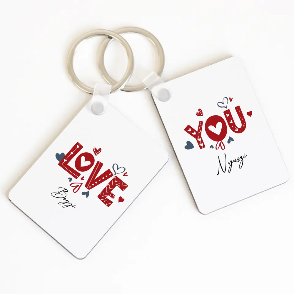 Love you feliratos 2db-os páros kulcstartó szett