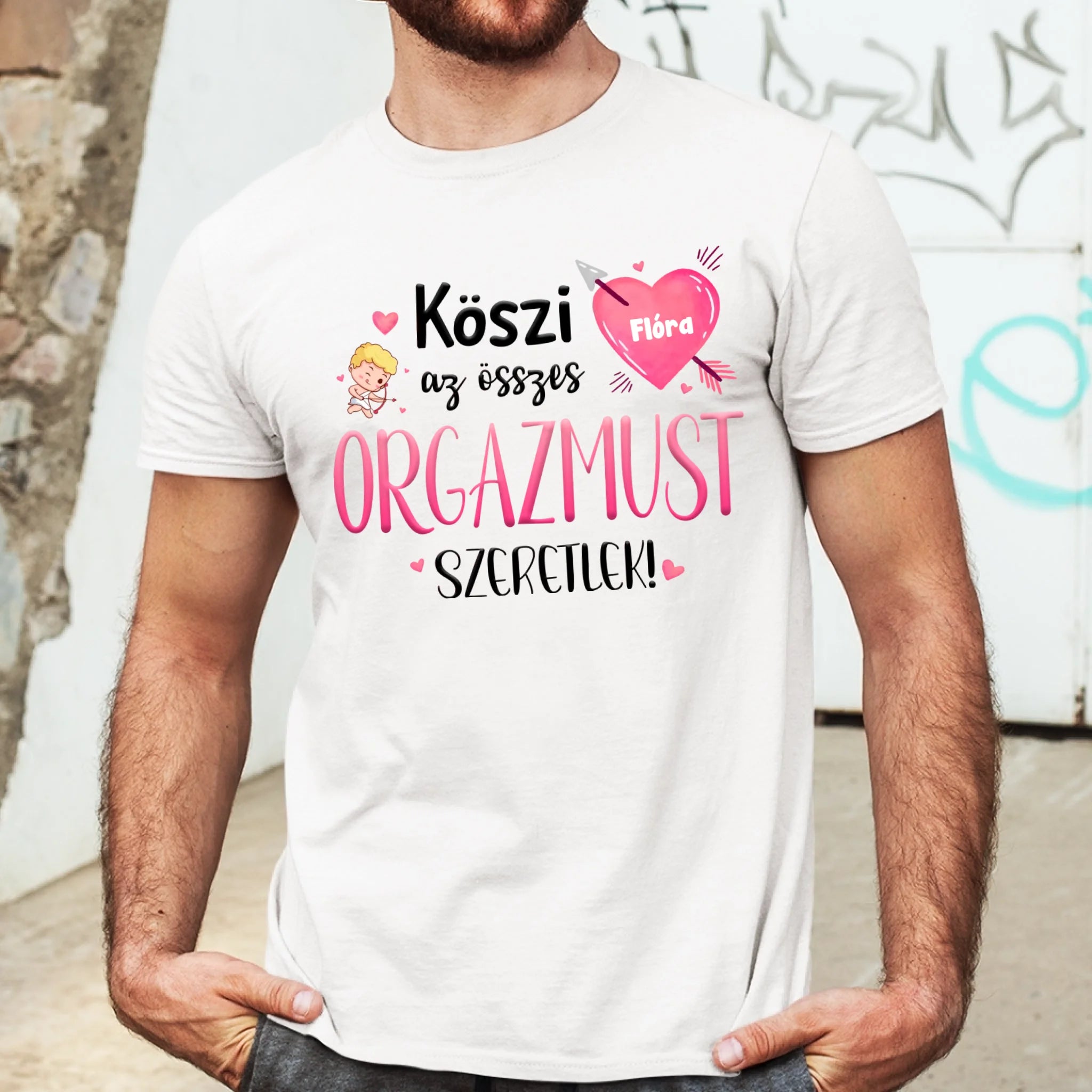 Köszi az összes orgazmust - Valentin napi férfi póló saját névvel