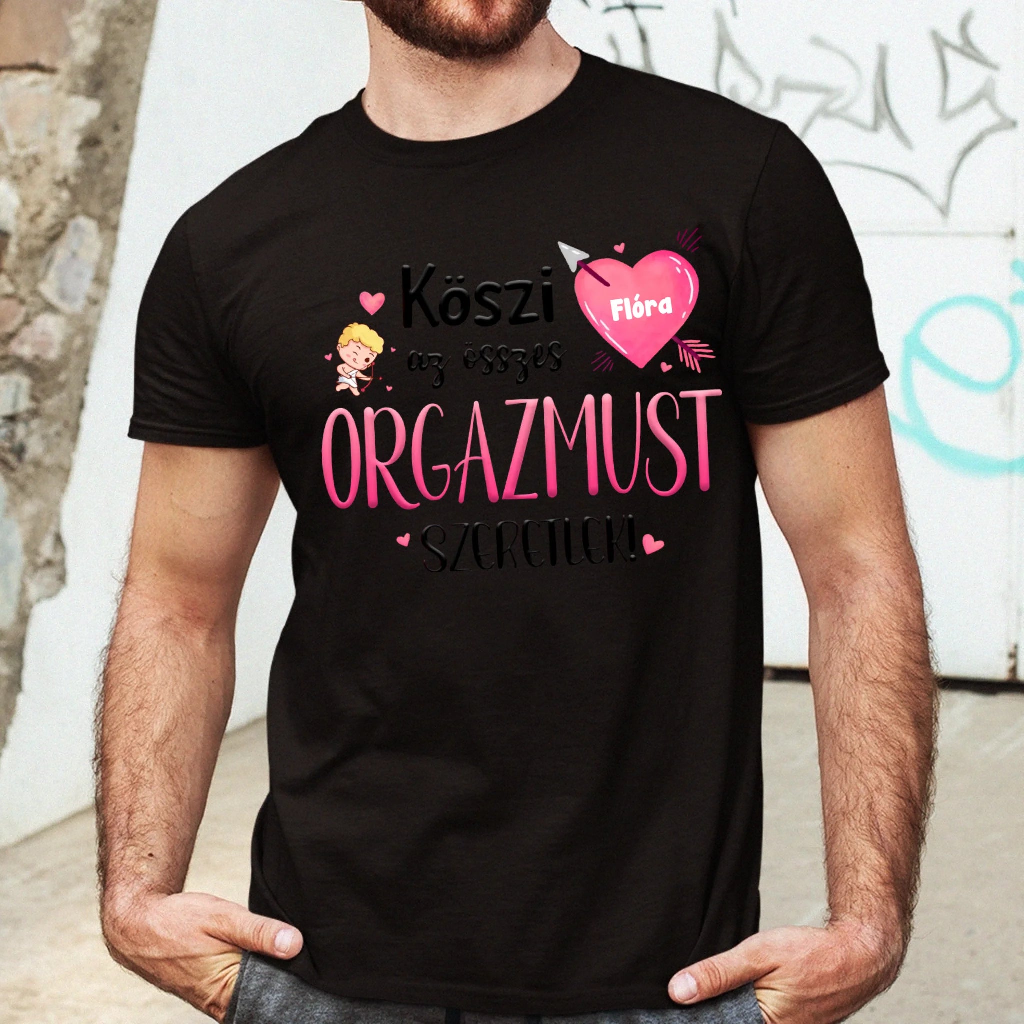 Köszi az összes orgazmust - Valentin napi férfi póló saját névvel