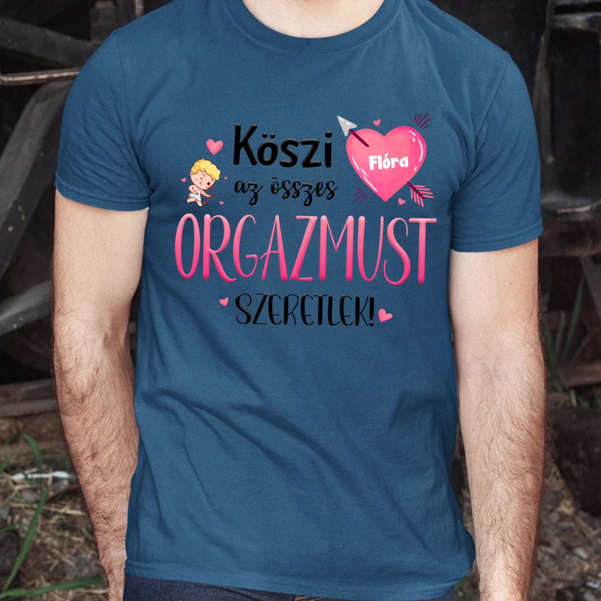 Köszi az összes orgazmust - Valentin napi férfi póló saját névvel