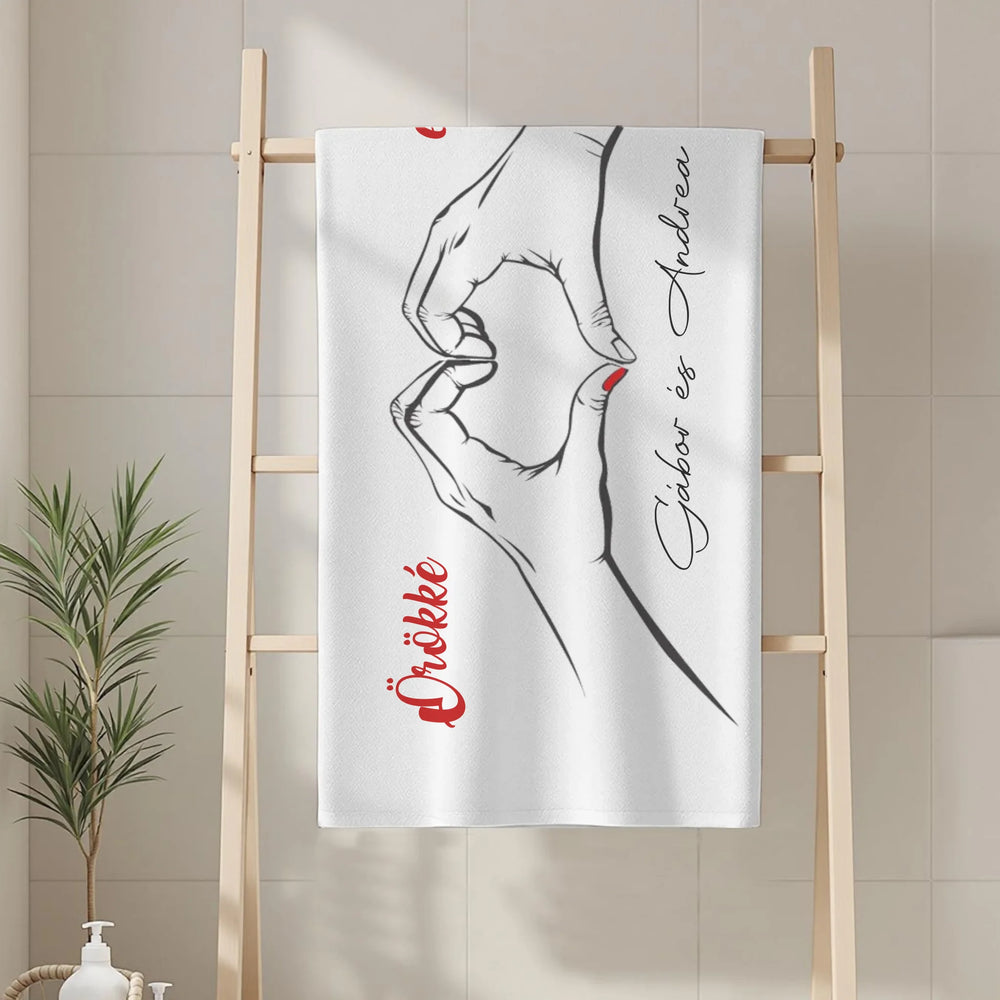 Örökké együtt - Szerkeszthető feliratos törölköző